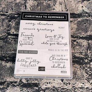 Stampin' Up!  CHRISTMAS TO REMEMBER 9PC Stamp Set 156300 Phrases Friends Merry